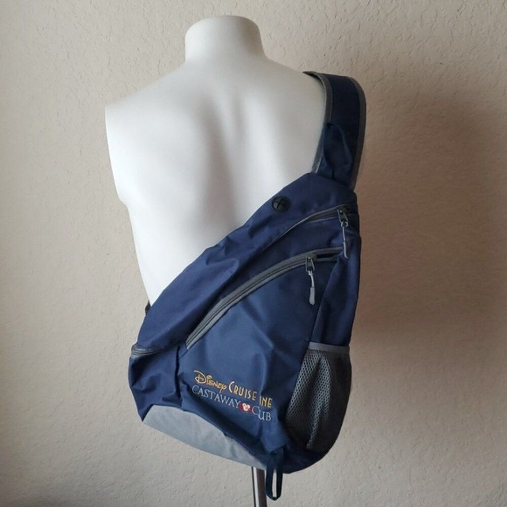 Disney Cruise Line Castaway Club Sling Backpack Navy Blue Shoulder Bag Crossbody